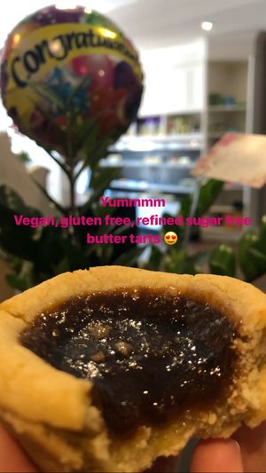 Vegan, gluten free, refined sugar free butter tart.  at Mathilda's in Oshawa
