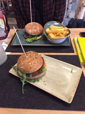 2 of the vegan burgers  at Hans im Glück in Muri Bei Bern