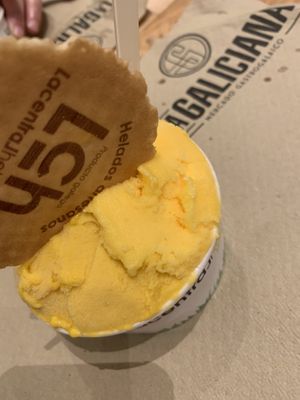 Sorbet for dessert   at The Veggie Carmen in Santiago De Compostela