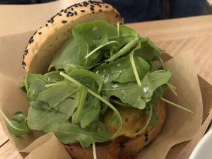 Veggie burger at The Veggie Carmen in Santiago De Compostela