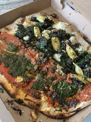 1/2 spinach and artichoke and 1/2 tomato pesto  at Alternative Plate in Lake Como