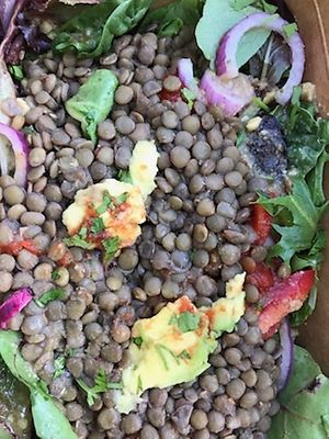 Taco Salad with Lentil “taco meat” 😋 at Alternative Plate in Lake Como