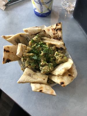 Spinach cilantro hummus & pita at Alternative Plate in Lake Como