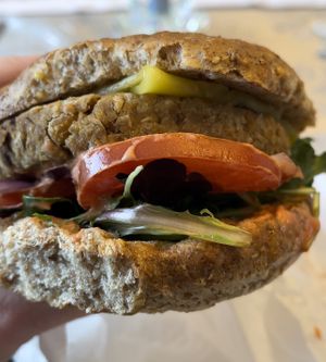 Chick pea burger   at Lulu's Empowering Goods in Lindenhurst