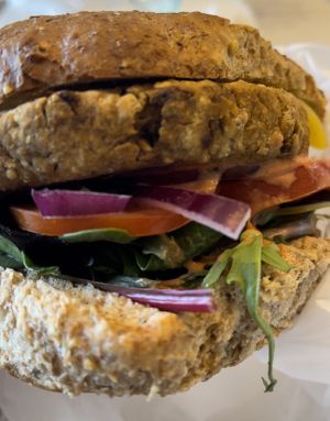 Chick pea burger   at Lulu's Empowering Goods in Lindenhurst