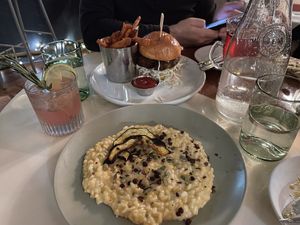 Risotto & black bean burger  at Naive in Louisville