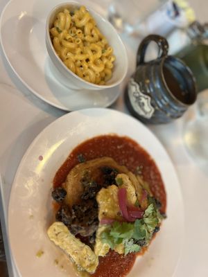 Huevos Rancheros (MADE VEGAN) & side of vegan Mac & cheese  at Minton's in Lexington