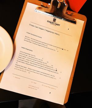 Chaat Carts Vegan Menu  at Chaat Cart in Marple