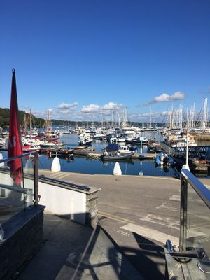 View of Mylor Harbour  at Cafe Mylor in Falmouth