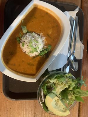 Rote Linsen Suppe mit Reis   at Little Green Rabbit - Checkpoint Charlie in Berlin