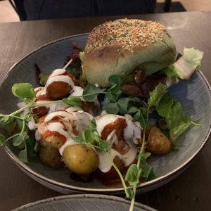 Vegan Beyond burger. at Green Hippo in Helsinki