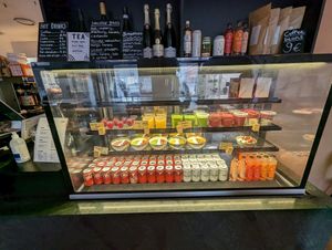 Food display at Green Hippo in Helsinki