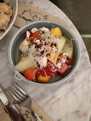 Melon salad   at Green Hippo in Helsinki