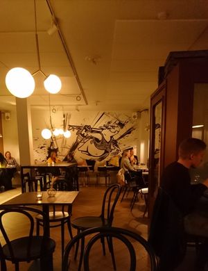 Inside the café at Green Hippo in Helsinki