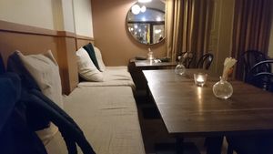 Comfy benches at Green Hippo in Helsinki