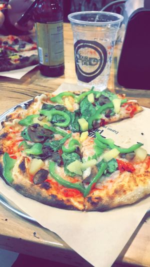 Vegan cheese with my fave toppings at Your Pie in Flagstaff