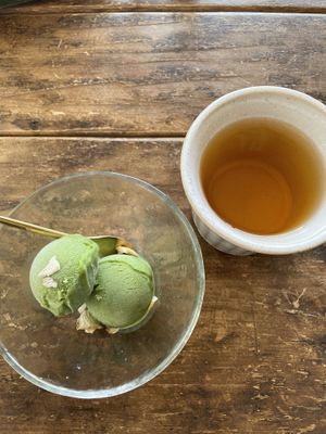 Wheat gras Jerusalem artichoke ice cream   at Yaoya in Fujisawa