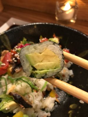 Vegan avocado roll (6 rolls per plate) at Tomo Sushi & Ramen in Philadelphia