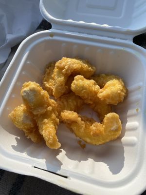 Vegan battered calamari  at Sutton and Sons in London