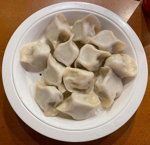 boiled vegan dumplings   at Dumplings N More in San Diego