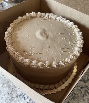 Custom caramel cake (but the cake was spice cake, not caramel)  at The Happy Bakery in Ofallon