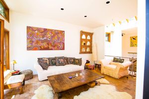 Cozy indoor seating at The Bel Air Treehouse in Los Angeles