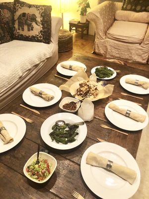 Dinner table at The Bel Air Treehouse in Los Angeles