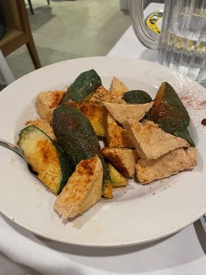 Salt and pepper tofu w zucchini   at Fang Restaurant in San Francisco