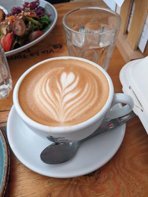 Decaf oat latte at Gaard Coffee Hide in Sheffield