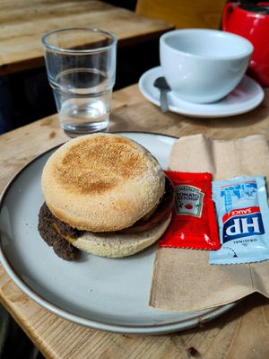 Breakfast muffin, under a fiver at Gaard Coffee Hide in Sheffield