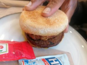 Breakfast muffin at Gaard Coffee Hide in Sheffield