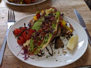 Vegan breakfast at Gaard Coffee Hide in Sheffield