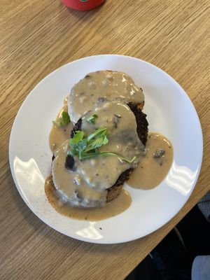 Biscuit + gravy w/ homemade black bean sausage  at Culture Coffee & Tea Bar in Virginia Beach