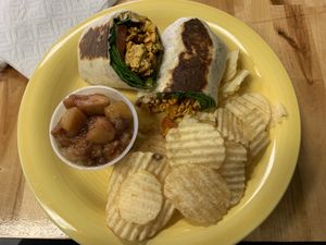 Buffalo Chicken Wrap. The Apples were a extra side yet very tasty! #Veganuary at Culture Coffee & Tea Bar in Virginia Beach