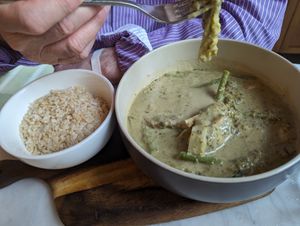 Green curry at Privé - Asian Civilisation Museum  in Central Singapore