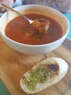 Minestrone soup ( too sour) at Privé - Asian Civilisation Museum  in Central Singapore