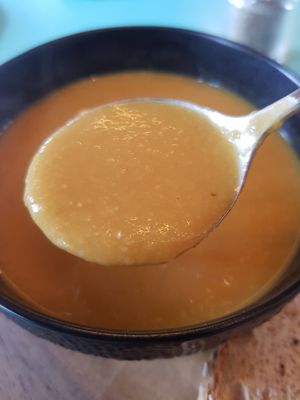 Carrot and Lentil soup at Privé - Asian Civilisation Museum  in Central Singapore