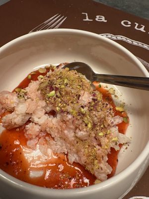 Delicious rice pudding  at La Cuisine Comptoir in Collioure