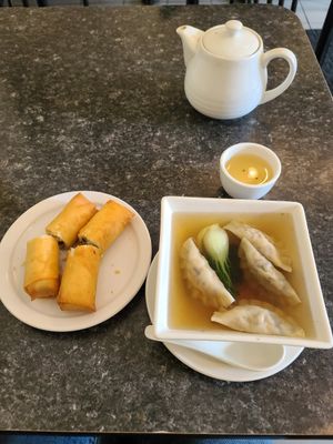 Egg roll and dumpling soup (small) at Buddha's Vegan Restaurant in Toronto