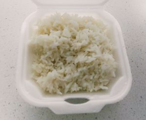 White rice at Buddha's Vegan Restaurant in Toronto