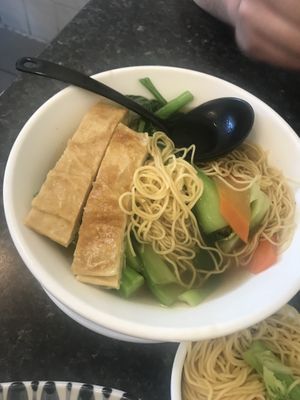 Duck noodle soup  at Buddha's Vegan Restaurant in Toronto