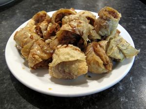 Bean curd sheet roll at Buddha's Vegan Restaurant in Toronto