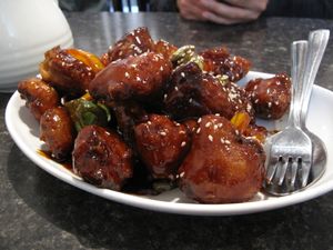 Ginger beef at Buddha's Vegan Restaurant in Toronto