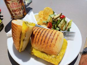 Mozzarella and pesto panini 😍 at Suzie's Beach Cafe in Southwold