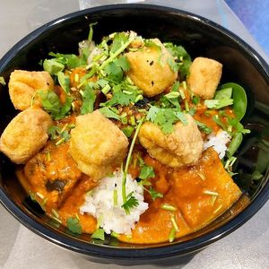Red Fluffy Tofu Curry - so tasty! at Taku-Taku in Stockholm