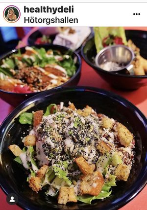 Crispy avocado cezar salad at Taku-Taku in Stockholm