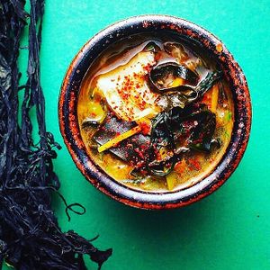 Kimchi udon noodle soup at Taku-Taku in Stockholm