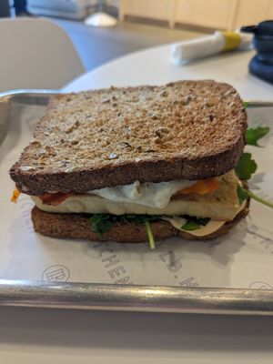 Vegan breakfast sandwich at LB Kitchen in Portland
