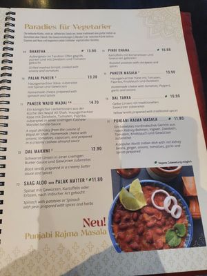 Menu at Kashmir in Leinfelden-echterdingen