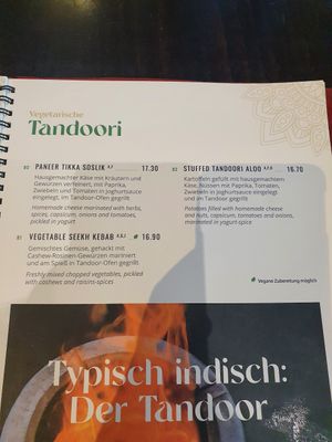 Menu at Kashmir in Leinfelden-echterdingen